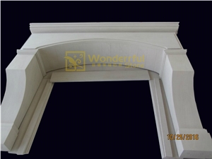 White Sandstone Fireplace Mantels Surrounds Hearth