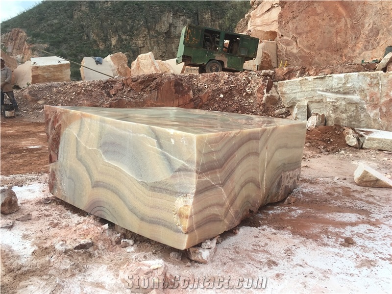 Arco Iris Onyx, Orange Onyx, Rainbow Onyx Blocks
