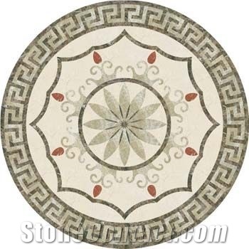 Arabesque Marble Floor Mosaic Waterjet Medallion