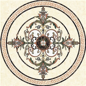 Arabesque Marble Floor Mosaic Waterjet Medallion