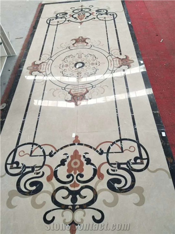 Arabesque Marble Floor Square Medallions