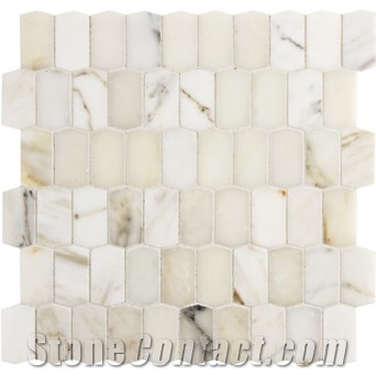 Calacatta Beasketweave Floor Mosaic for Bathroom