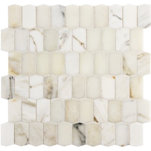 Calacatta Beasketweave Floor Mosaic for Bathroom