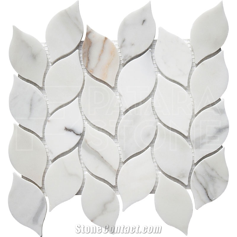 Calacatta Beasketweave Floor Mosaic for Bathroom