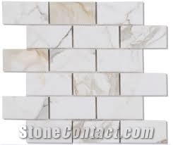 Calacatta Gold Brick Ktichen Backsplash Mosaic