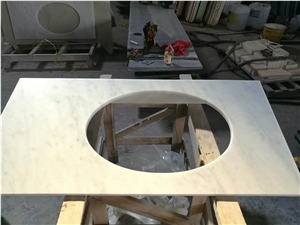 Carrara Marble White Kitchen Countertops