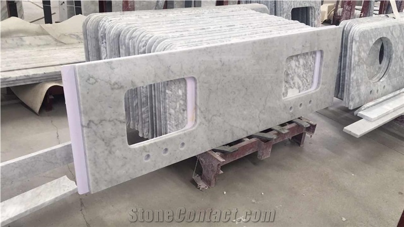Carrara Marble White Kitchen Countertops