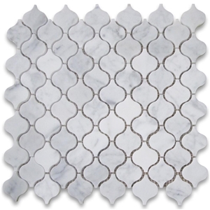 Carrara White Marble Arabesque Pattern Mosaic