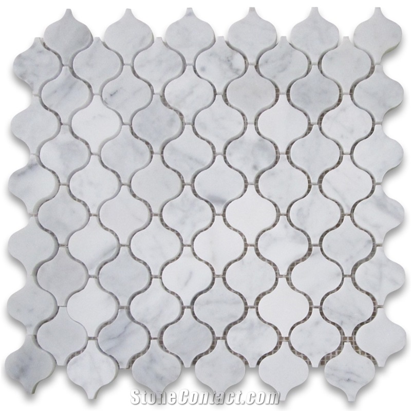 Carrara White Marble Arabesque Pattern Mosaic