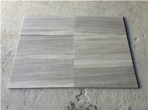 China Grey Wood Marble Slabs Polished Floor Tiles