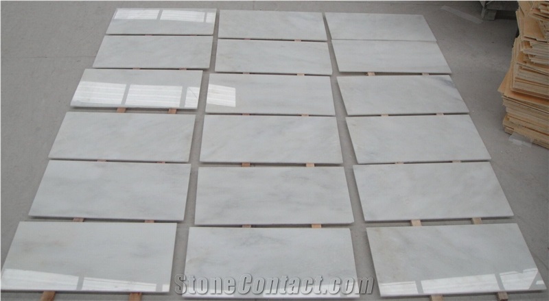 Danba White Marble Slabs Floor Tiles for Bathroom