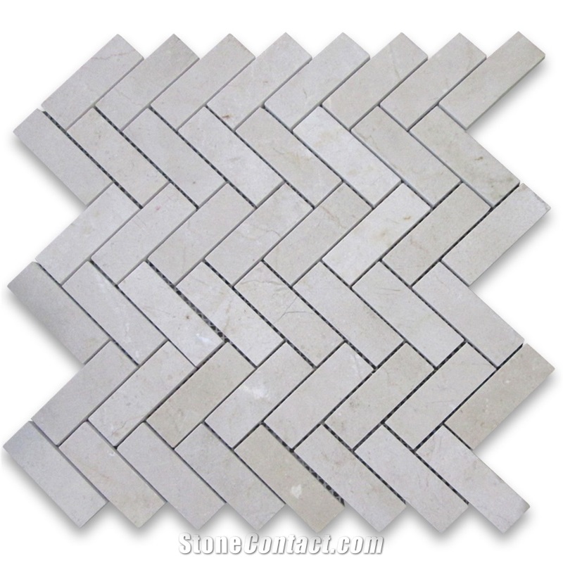 Herringbone Marble Mosaic Bathroom Mosaic