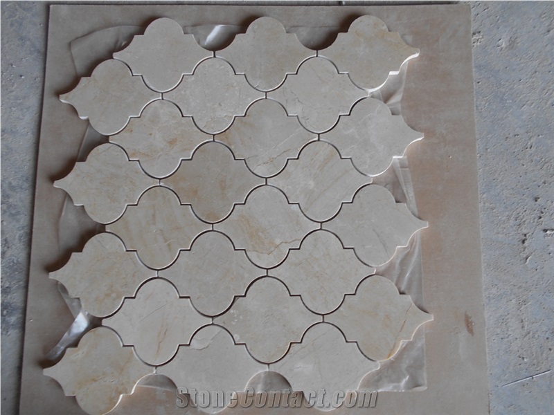 Herringbone Marble Mosaic Bathroom Mosaic