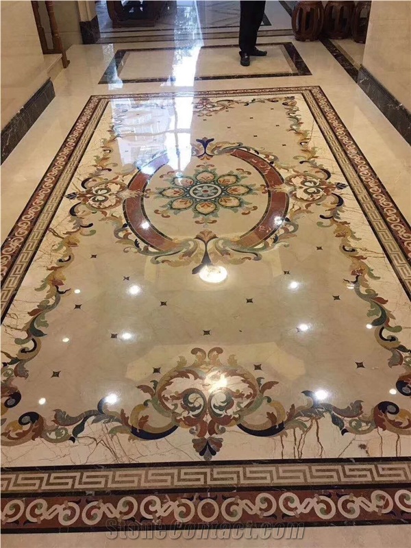 Latest Composited Marble Waterjet Floor Medallions