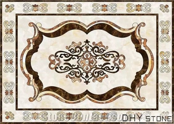 Latest Composited Marble Waterjet Floor Medallions