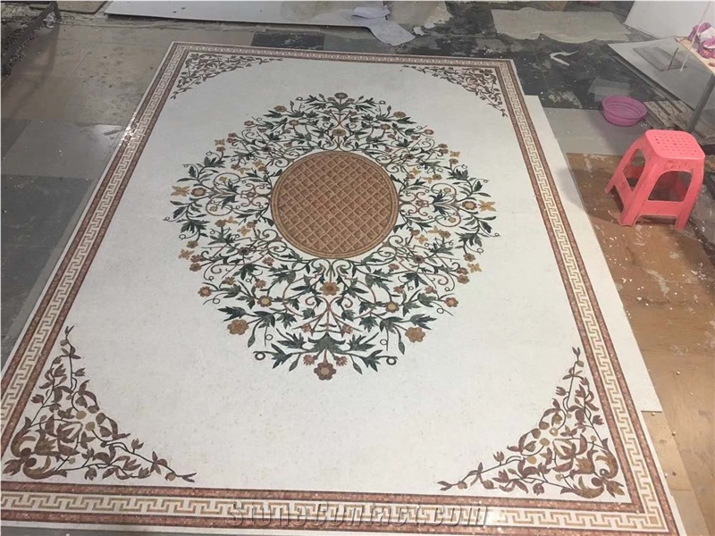 Latest Composited Marble Waterjet Floor Medallions