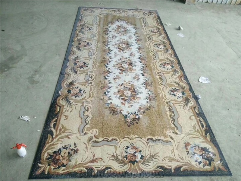 Marble Waterjet Cut Square Floor Medallions