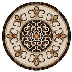 Marble Waterjet Floor Medallions with Rosettes