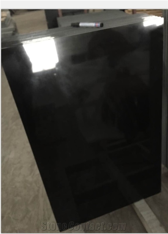 Mongolia Black Granite Slabs Tiles for Countertops