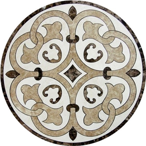 New Arabesque Custom Medallion Waterjet Cut Marble