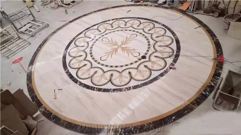 New Design Waterjet Square Medallions for Floor