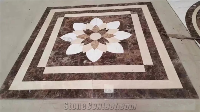 New Design Waterjet Square Medallions for Floor
