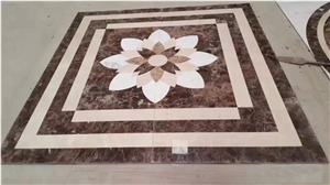 New Design Waterjet Square Medallions for Floor