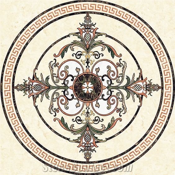New Marble Floor Waterjet Mosaic Medallions