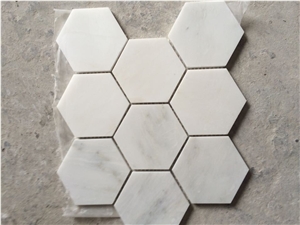 Oriental White Hexagon Marble Mosaic