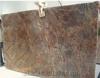 Rain Forest Brown Marble Slabs