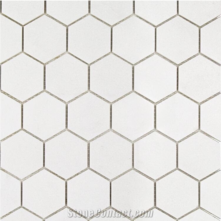 Thassos Hexagon Marble Kitchen Backsplash Mosaic