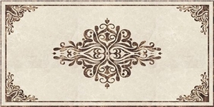 Waterjet Cut Rosettes Square Floor Medallions