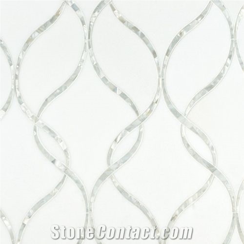 Waterjet Marble Kitchen Backsplash Pattern Mosaic