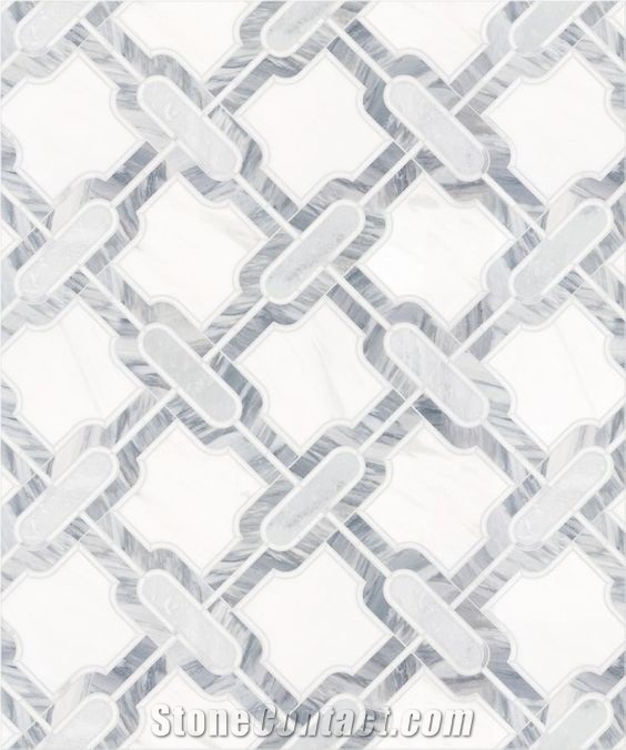 Waterjet Marble Kitchen Backsplash Pattern Mosaic