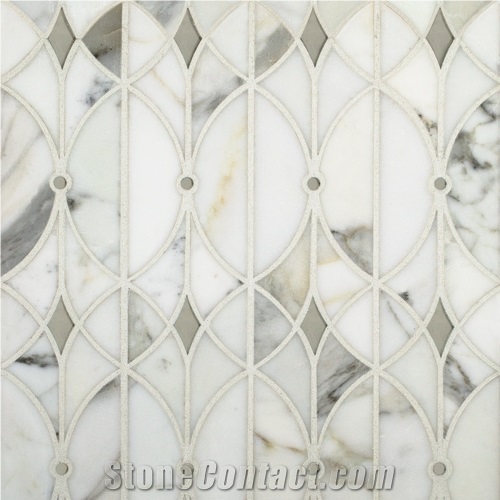 Waterjet Marble Kitchen Backsplash Pattern Mosaic