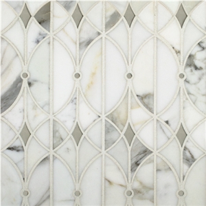 Waterjet Marble Kitchen Backsplash Pattern Mosaic