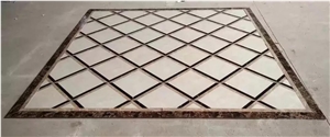 Waterjet Rosettes Round Floor Marble Medallions
