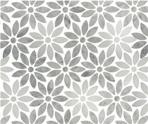 White & Grey Marble Mosaic Kitchen Pattern Mosaic