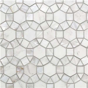 White & Grey Marble Mosaic Kitchen Pattern Mosaic