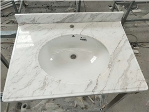 White Marble Bathroom Countertops Vanity Tops