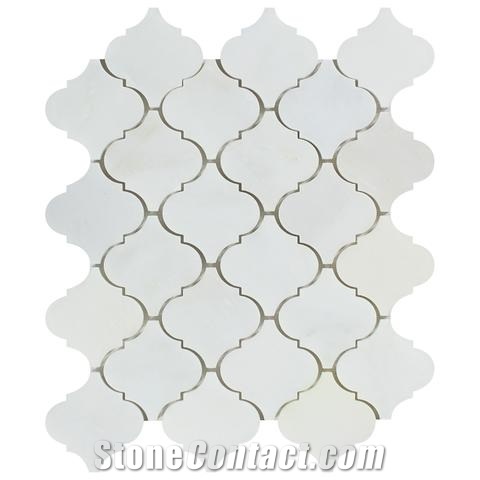 White Marble Wall Mosaic Tiles for Bathroom