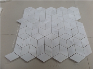 White Marble Wall Mosaic Tiles for Bathroom