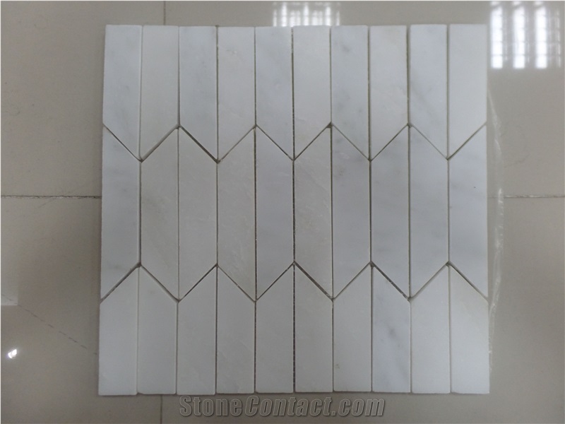 White Marble Wall Mosaic Tiles for Bathroom