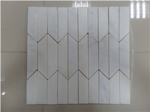 White Marble Wall Mosaic Tiles for Bathroom