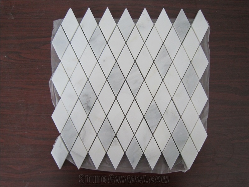 White Marble Wall Mosaic Tiles for Bathroom