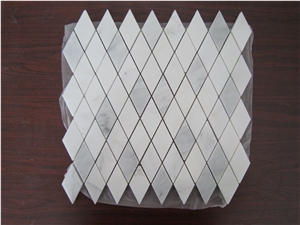 White Marble Wall Mosaic Tiles for Bathroom