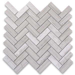 White Wooden Marble Mosaic