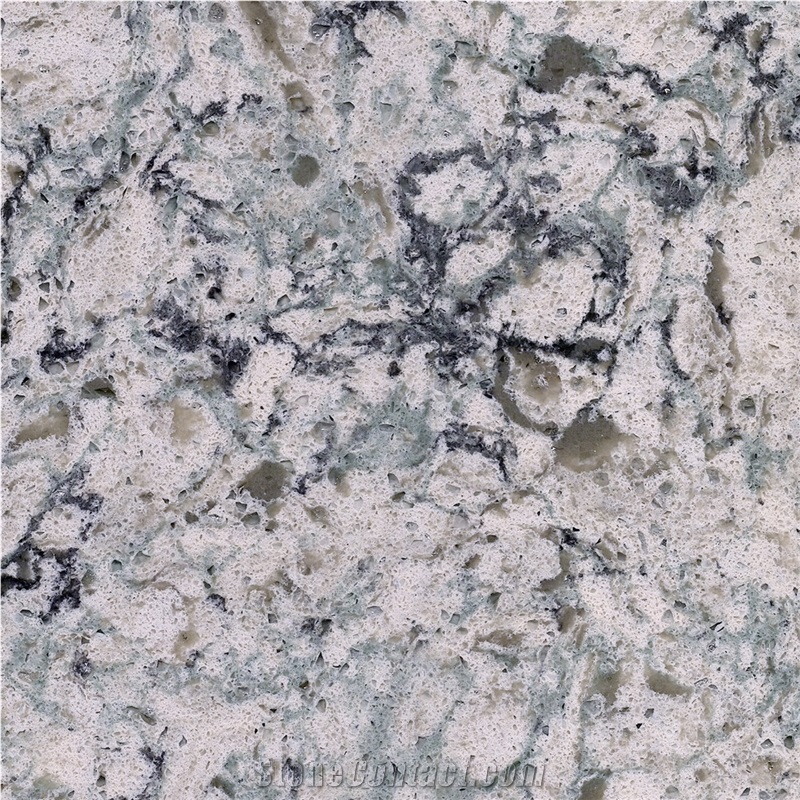 Green Decorative Pattern Vemy Quartz Stone