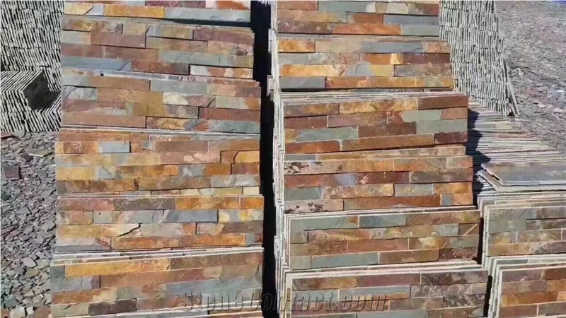 Rusty Rough Surface Yellow Rusty Stacked Stone