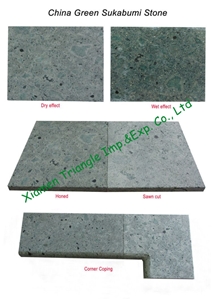 China Green Sukabumi Stone Swimming Pool Tiles